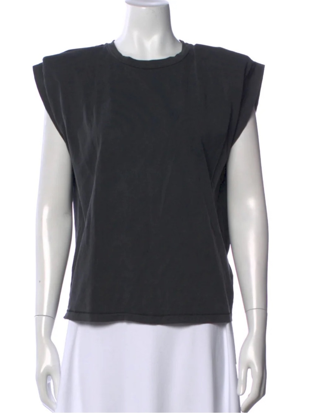 Anine Bing Charcoal Padded-Shoulder Muscle Tee